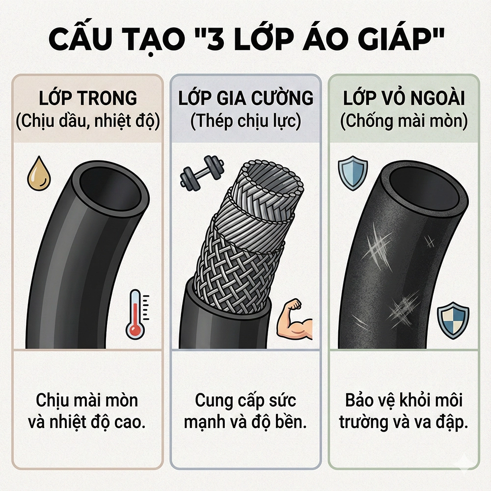 vỡ ống dầu thủy lực