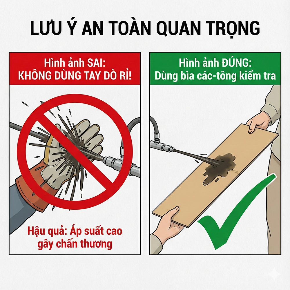 vỡ ống dầu thủy lực
