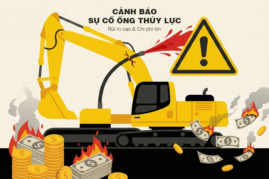 vỡ ống dầu thủy lực