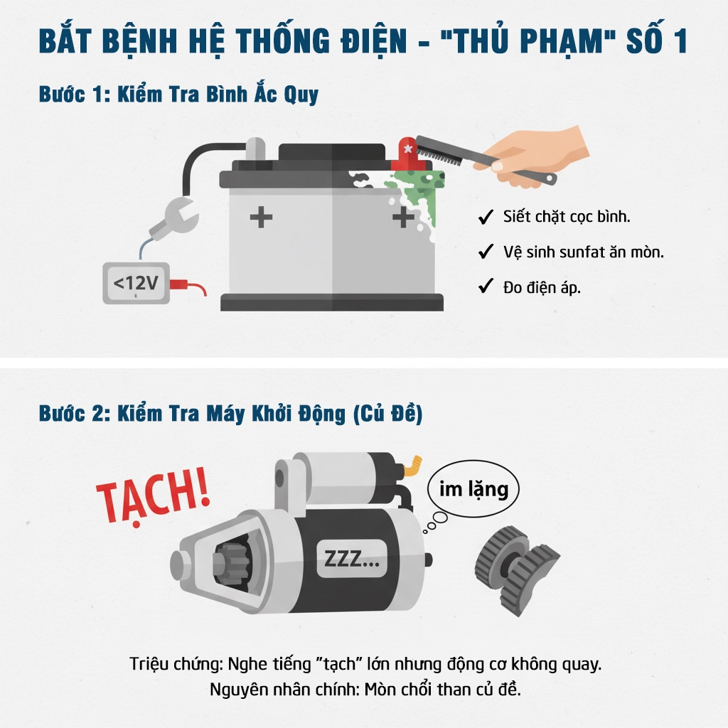 xe lu không đề nổ được