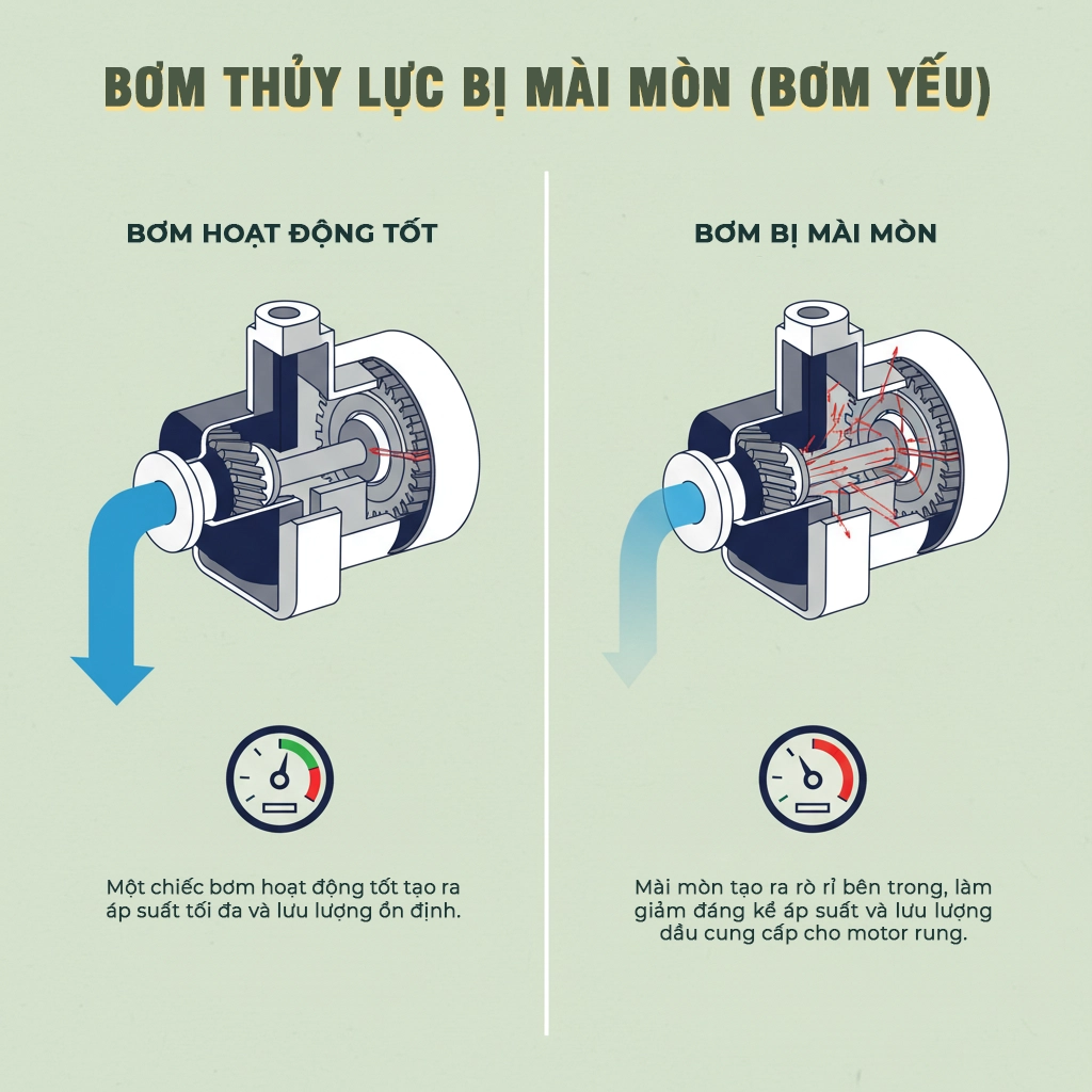 xe lu mất rung hoặc rung yếu