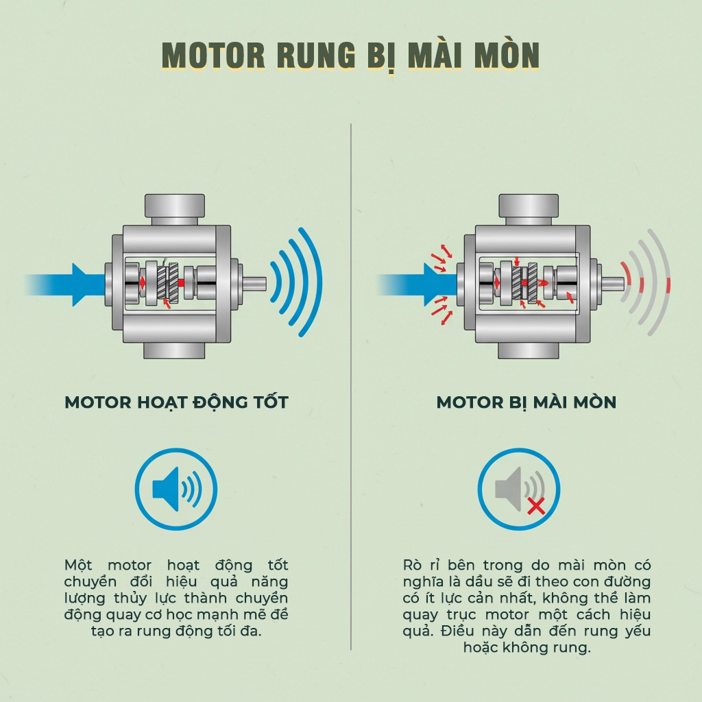 xe lu mất rung hoặc rung yếu