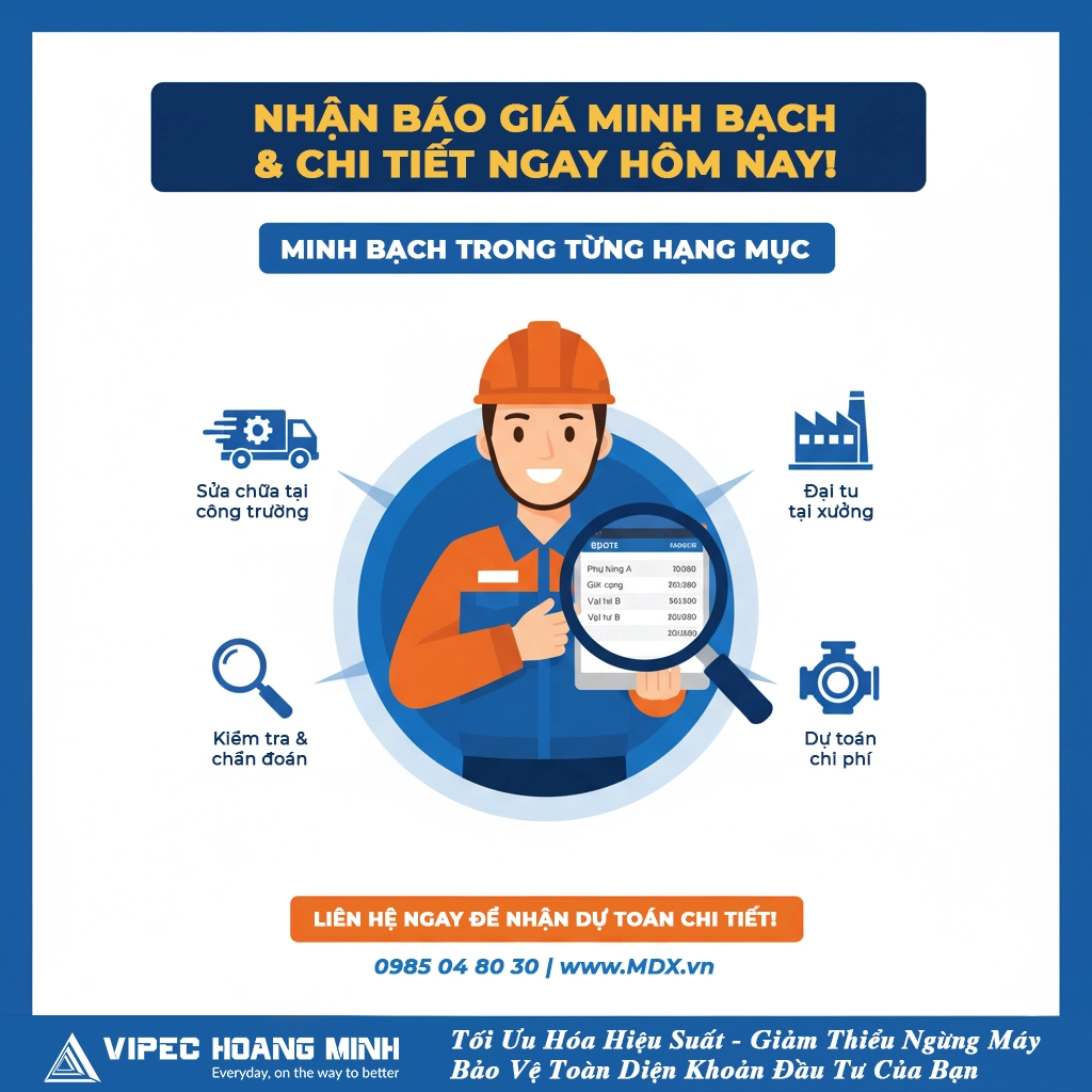 dịch vụ sửa chữa máy đào