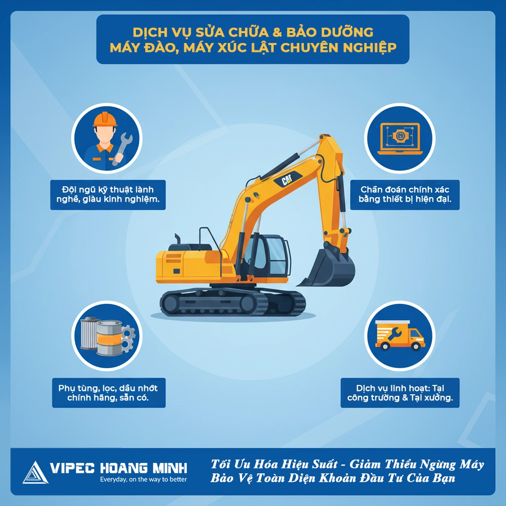 dịch vụ sửa chữa máy đào