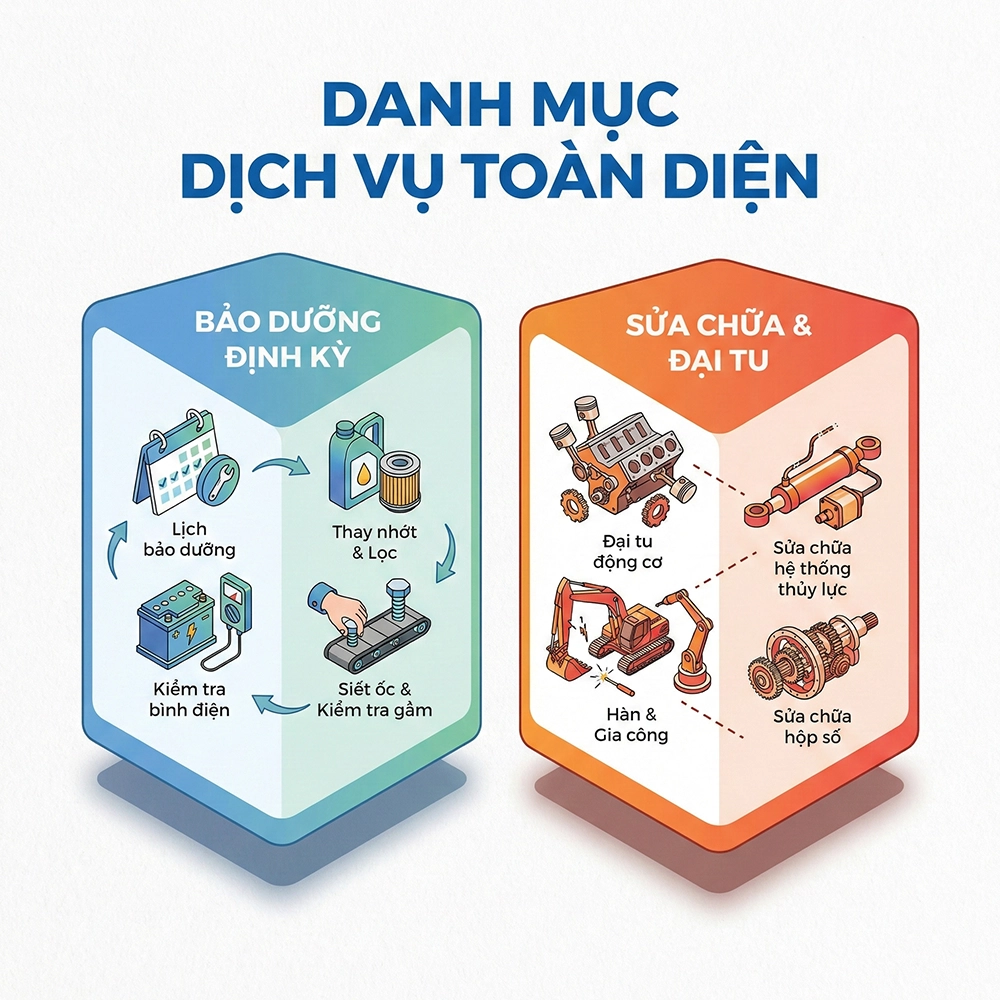 dịch vụ sửa chữa máy đào